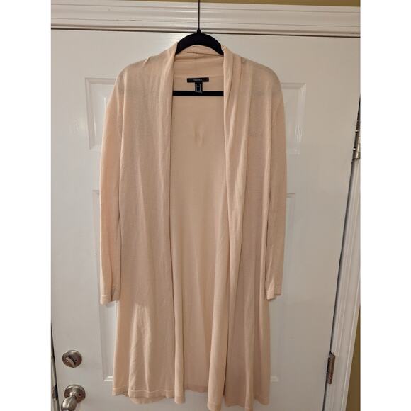 Forever 21 Open Front Duster Cardigan- Size Medium- Biege - Picture 4 of 5